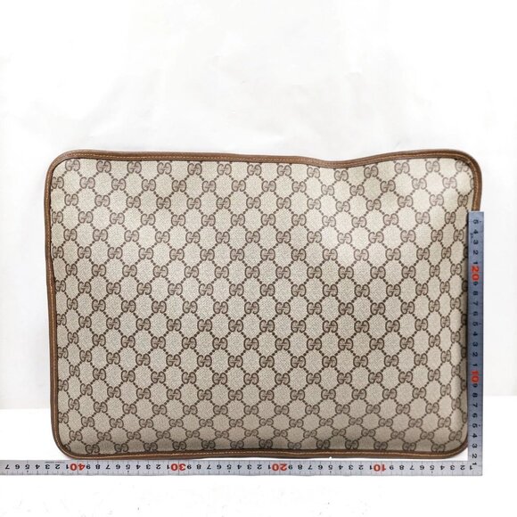 Authentic Gucci Clutch Bag Sherry Line Brown PVC mn244-120612 - Picture 2 of 16